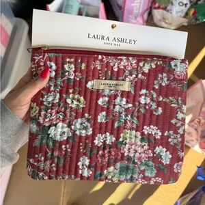 Laura Ashley Red Floral Quilted Pouch